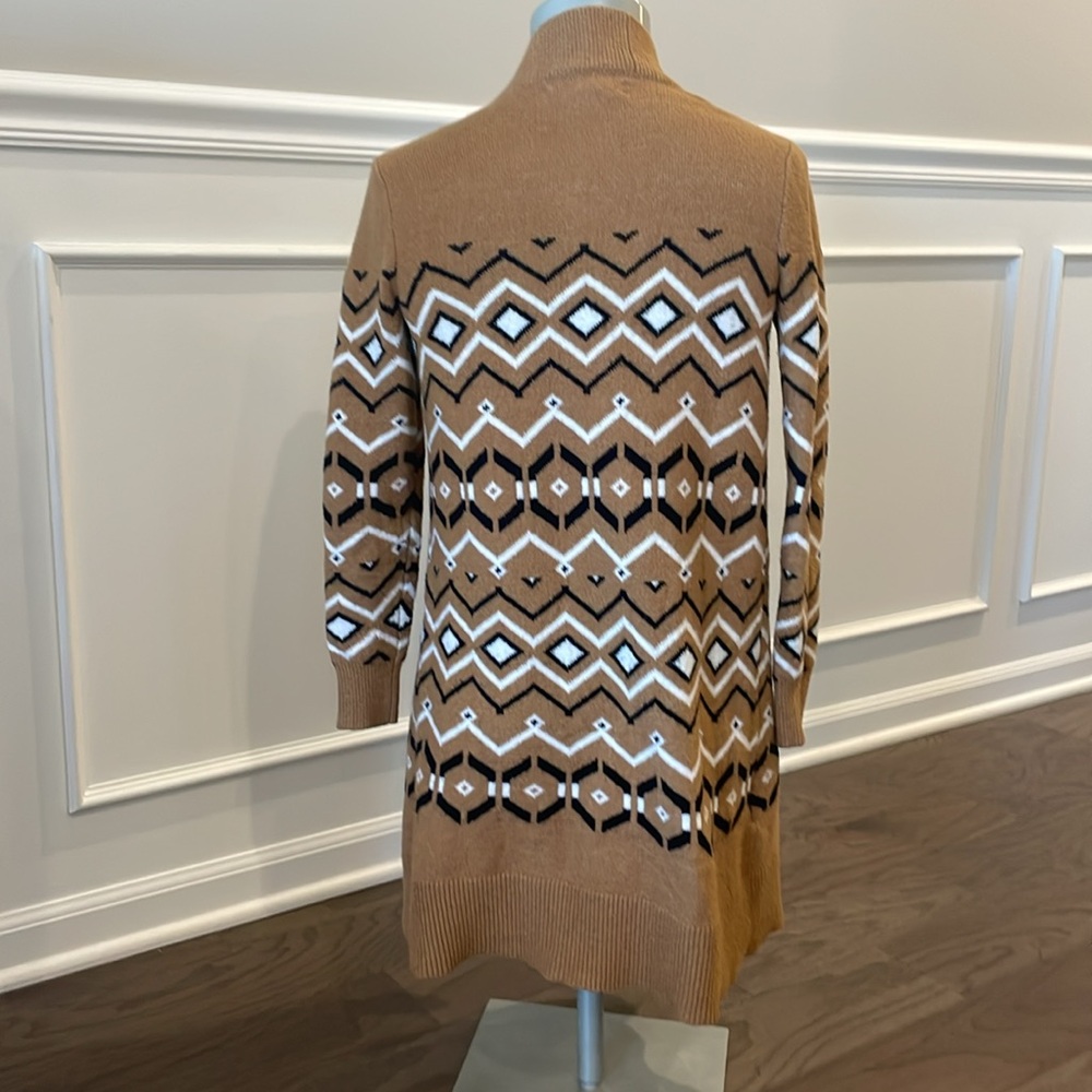Loft Petite Brown Patterned Open Cardigan - Size … - image 2